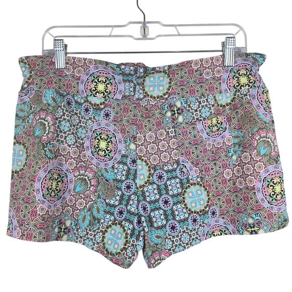 Athleta Pink Turquoise Yellow Athletic Walking Hiking Shorts Large - Picture 3 of 6